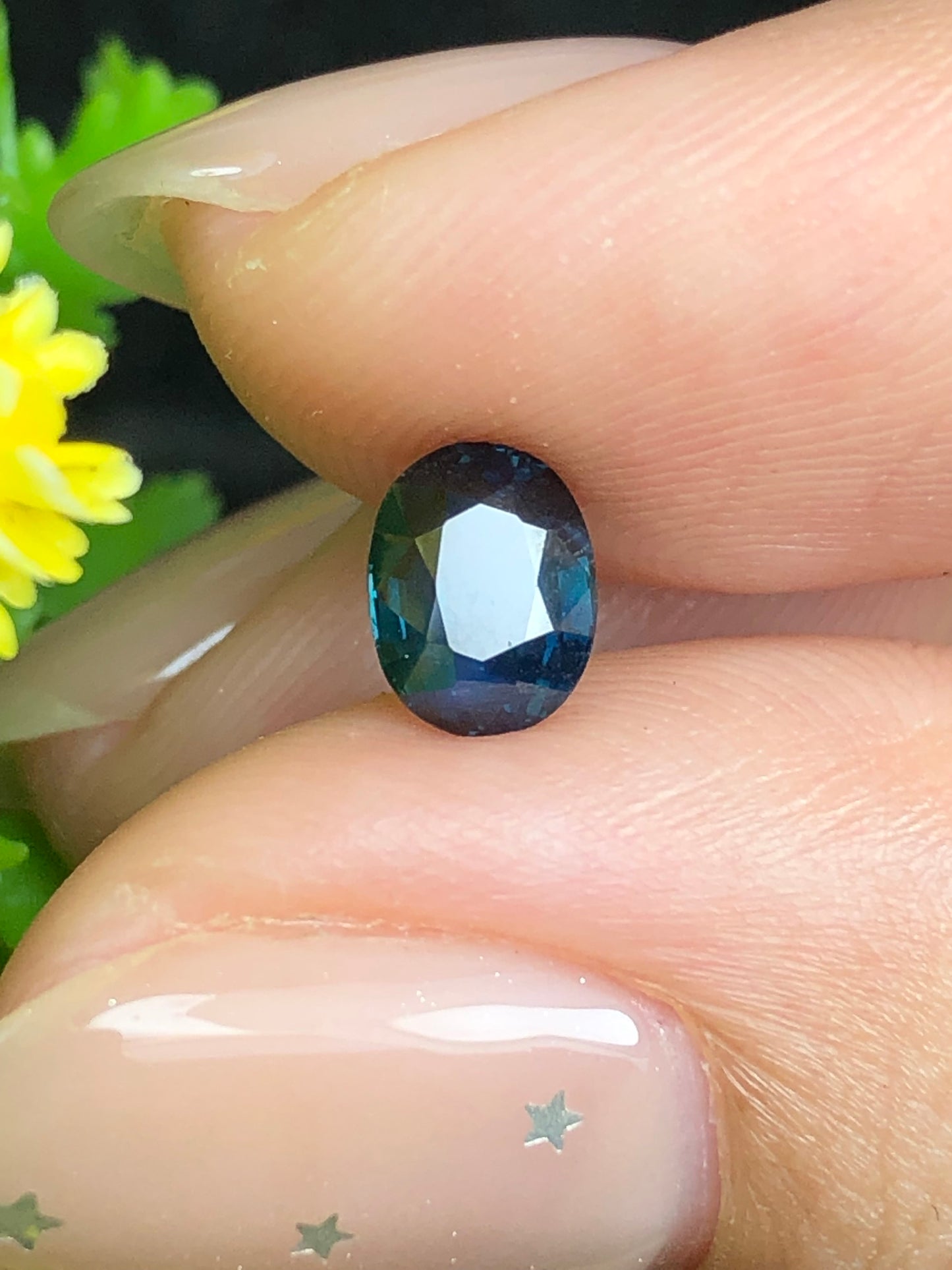 Natural teal blue sapphire LụcYên _ 13072649HU