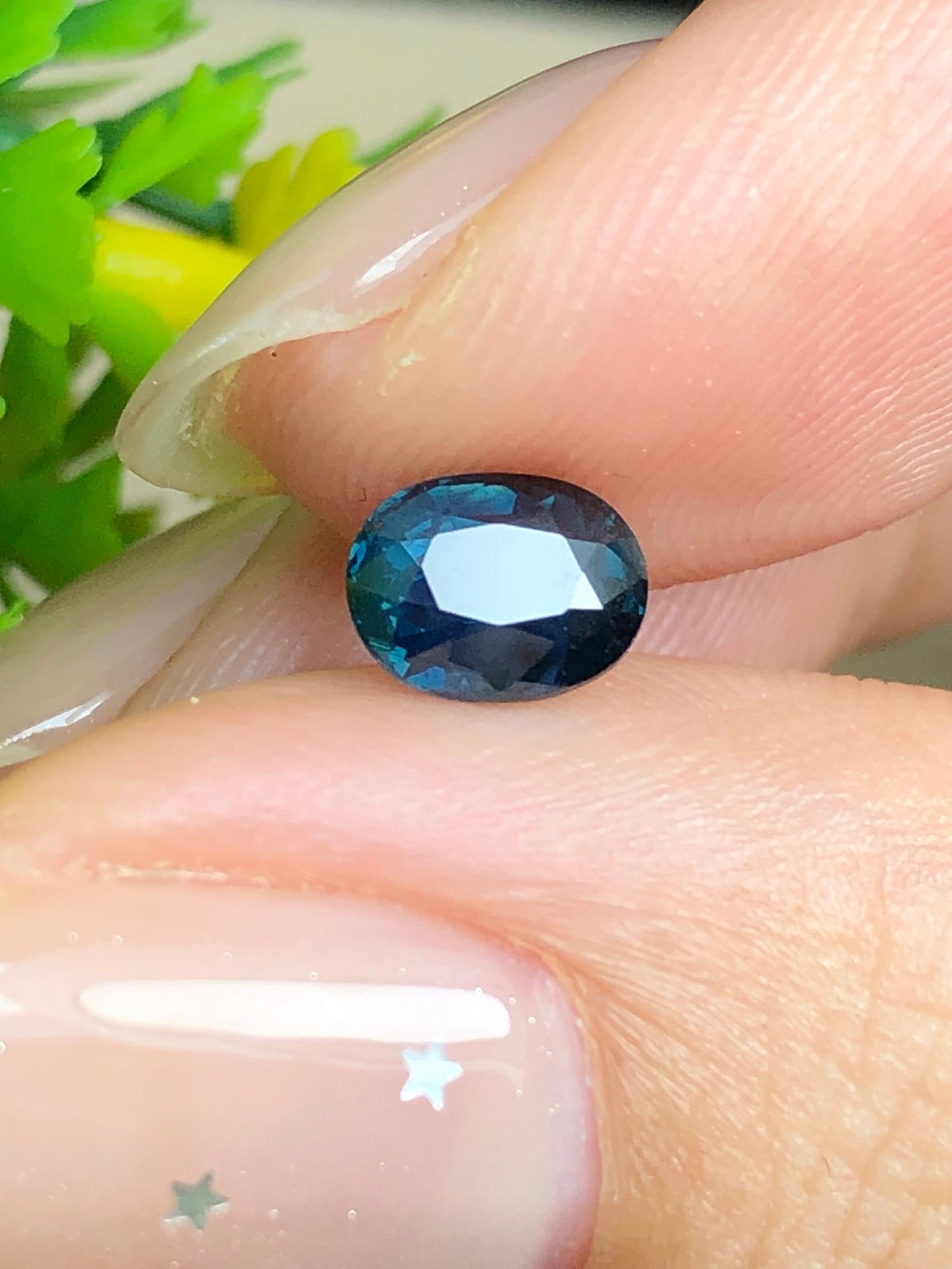 Natural teal blue sapphire LụcYên _ 13072649HU