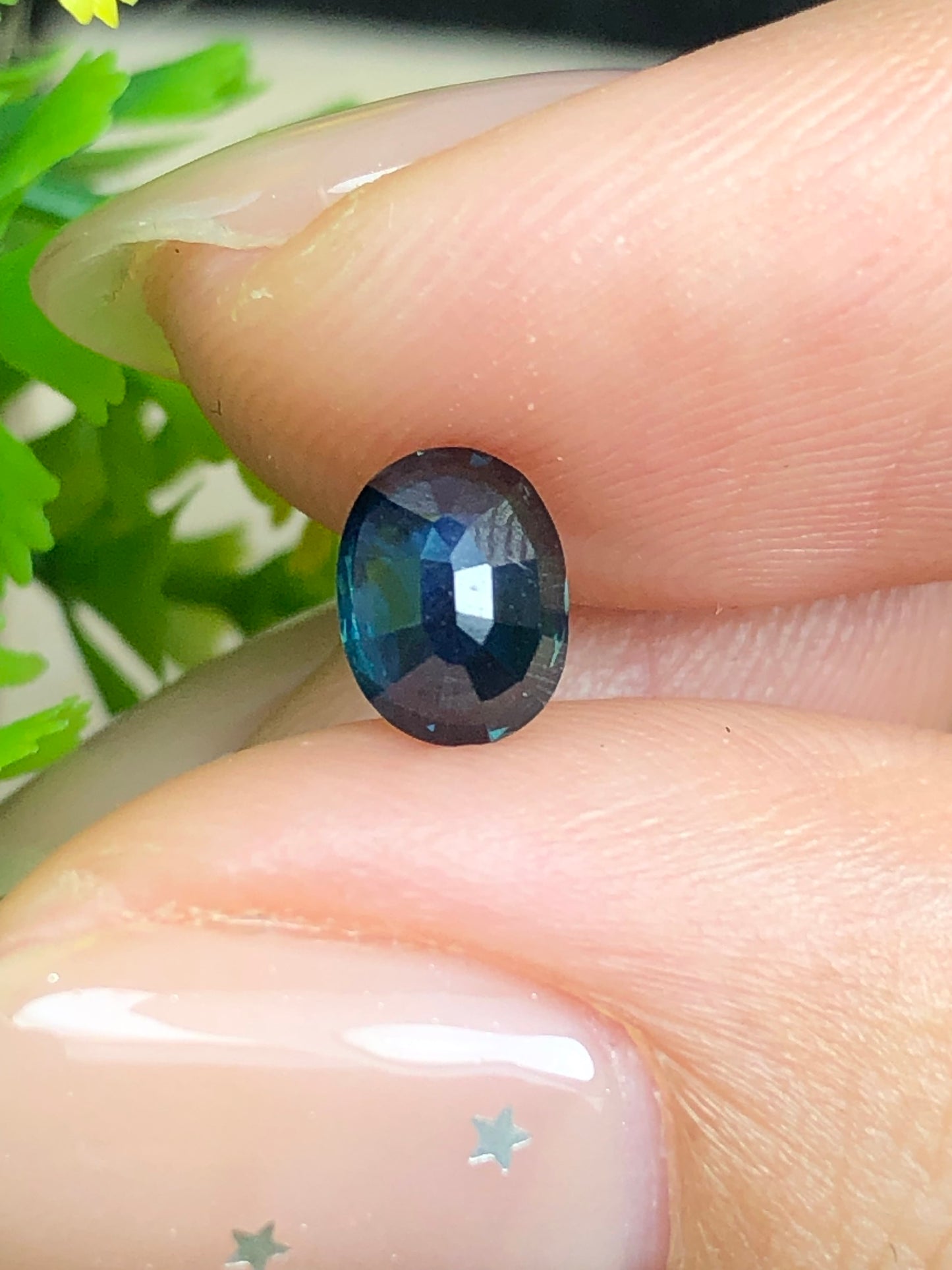 Natural teal blue sapphire LụcYên _ 13072649HU