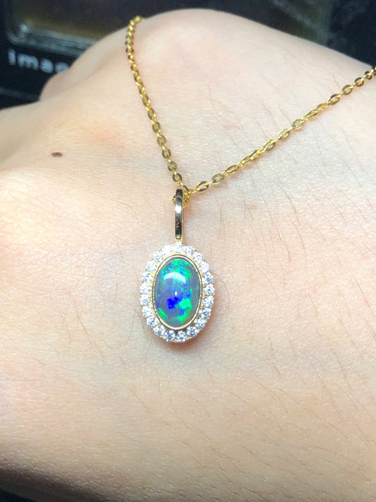 Dark Natural Opal Pendant