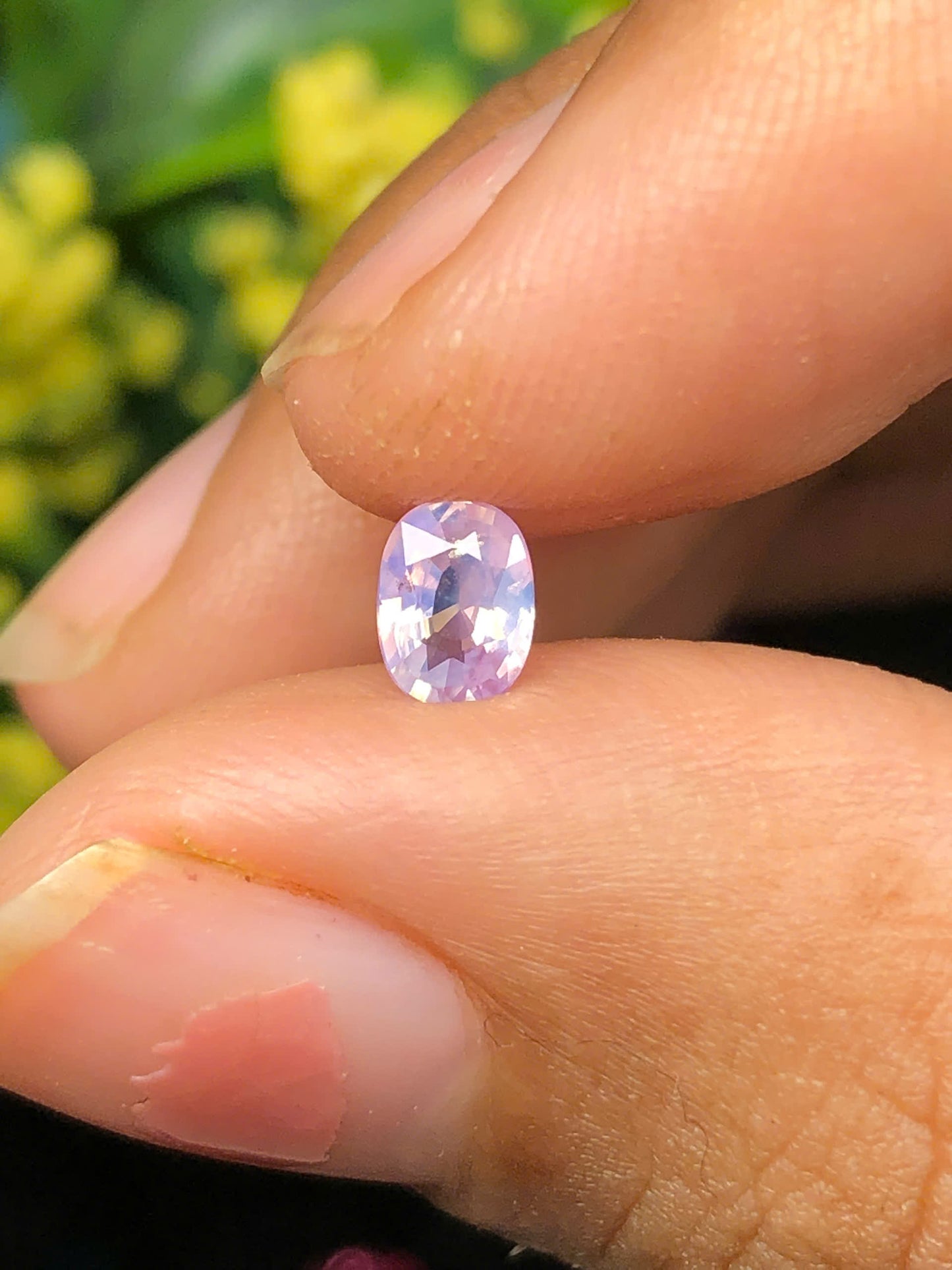 Natural Purplish White silky sapphire LụcYên 0.45ct_ 09122525