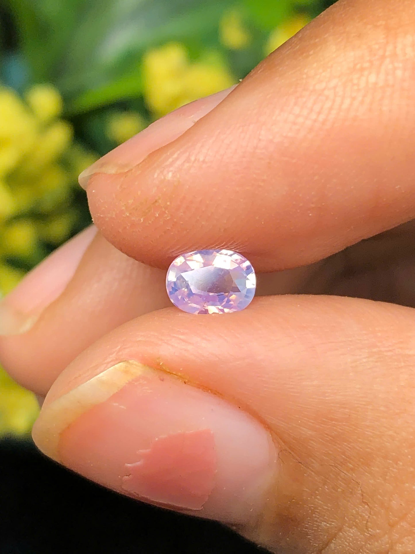 Natural Purplish White silky sapphire LụcYên 0.45ct_ 09122525